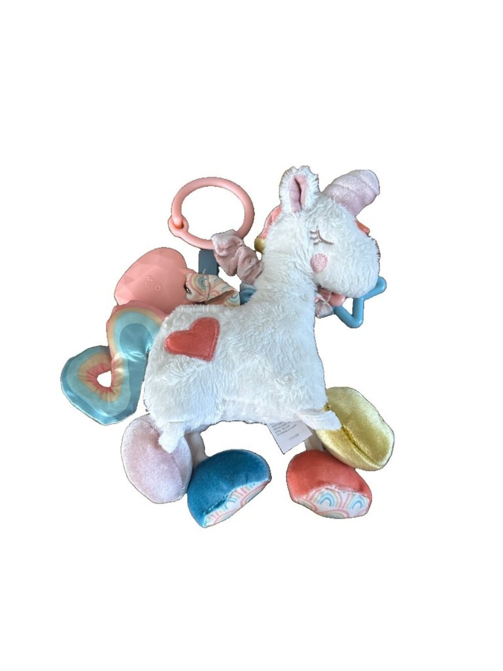 Itsy Ritzy Link & Love Activity Toy Unicorn Baby Stuffed Play Sensory Toy